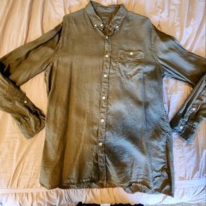 😎Green Size Large Linen Shirt by Jack Spade in Like New Condition👍